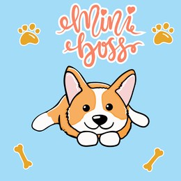 corgi dog cute welsh corgi vector cartoon illustration isolated on white background. funny corgi butt modern flat design element for badges, labels, cards