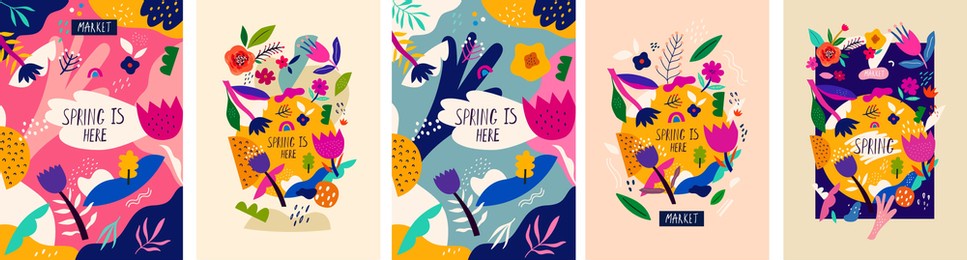 beautiful romantic flower collection with roses, leaves, floral bouquets, flower compositions. colorful spring deign for holidays: woman's day, easter, valentine's day, invitations and greeting cards	