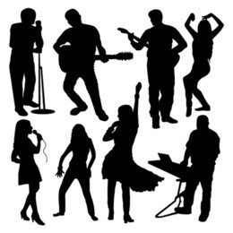 disco people silhouettes set