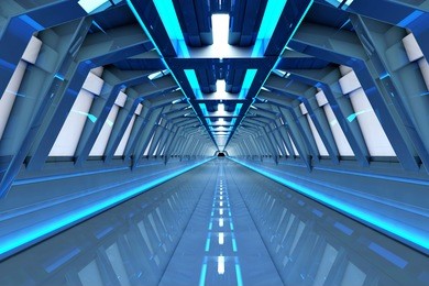 a futuristic tunnel interior. 3d rendered illustration.