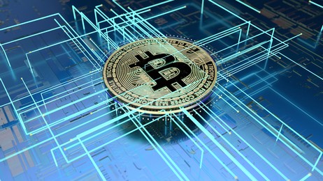 3d illustration of an abstract background of bitcoin art