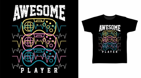 awesome player typography vector illustration t-shirt design for print.