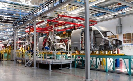 modern automated assembly line for cars