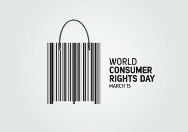 world consumer rights day concept background illustration. shopping bag for world consumer rights day holiday in march