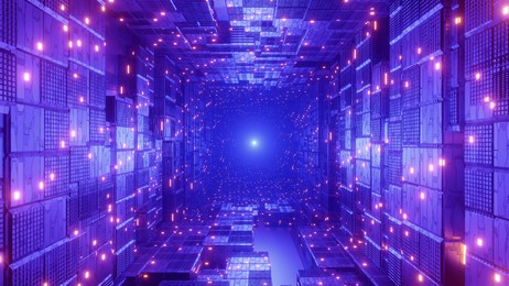 abstract laser cube background 3d render