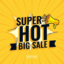 super hot big sale abstract comic boom sale banner yellow