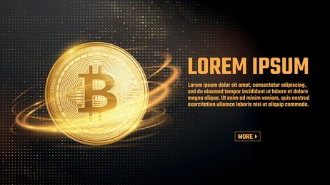 bitcoin vector slider banner design template
