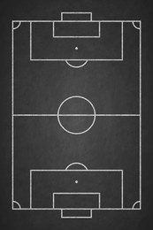 soccer field chalked on blackboard. football stadium on board. vertical background of painted chalk sketch line. overhead view. chalkboard texture. pattern sport play. top plan. fotball court. vector