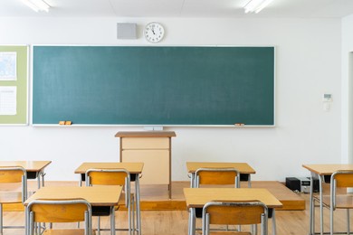 classroom of the school without student and teacher
