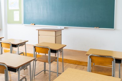 classroom of the school without student and teacher