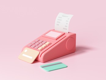 pos terminal payment methods, online payment by credit card 3d render illustration