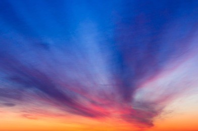 bright orange and yellow colors sunset sky