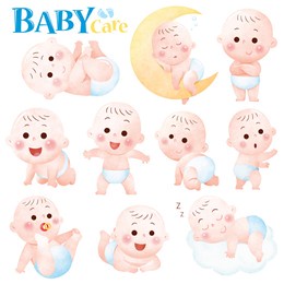 vector illustration of cartoon baby character. cute baby.