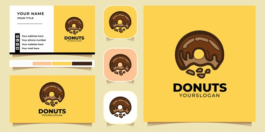 doughnut logo concept with business card