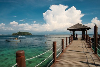 pier on manukan island near borneo. sabah. malaysia.