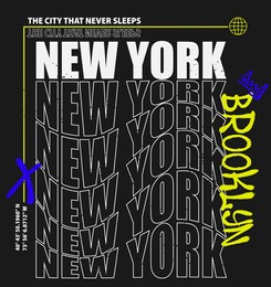 street style new york gradient wave with slogan vector design for t-shirt graphics, banner, fashion prints, slogan tees, stickers, cards, flyer, posters and other creative uses