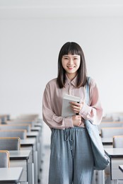 female college student in classroom