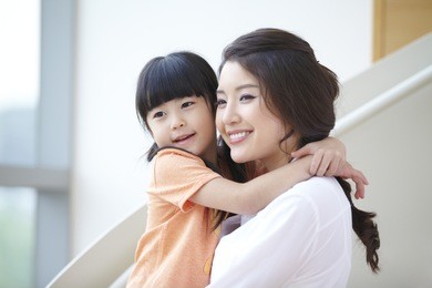 the image of a happy asian mother and daughter