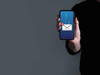 phishing bait alert concept on a smartphone screen