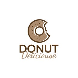 vector design hand drawn donut logo. logo template