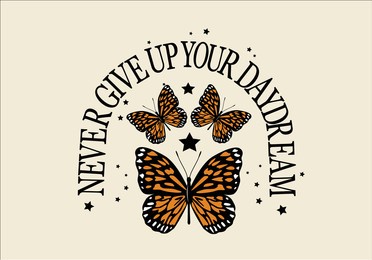 never give up positive quote design