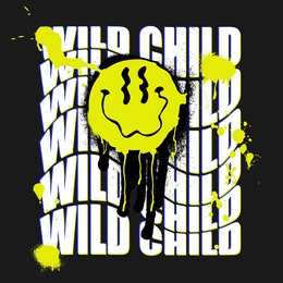 urban neon graffiti slogan print with smile face - hipster graphic vector pattern for tee - t shirt and sweatshirt