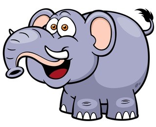 vector illustration of cartoon elephant