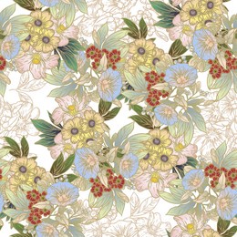 abstract elegance seamless pattern with floral background