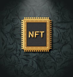 concept of converting a work of art into a unique token. nft non-fungible token. innovation technology