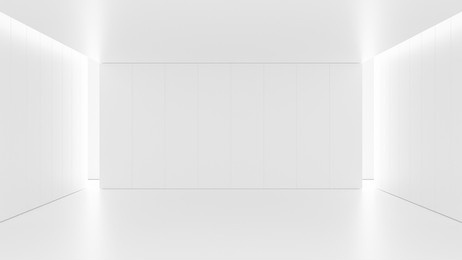 white clean empty architecture interior space room studio background wall display products minimalistic. 3d rendering.