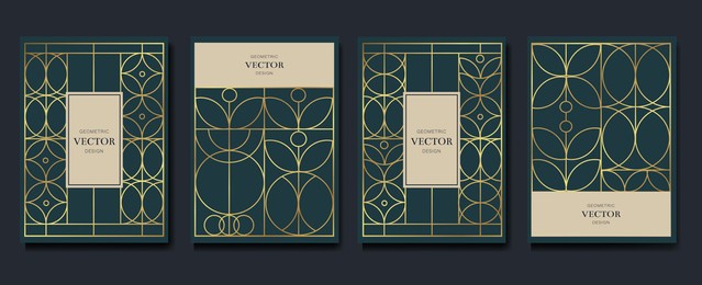 gold and luxury invitation card design vector. abstract geometry frame and art deco pattern background. use for wedding invitation, cover, vip card, print, poster and wallpaper. vector illustration.