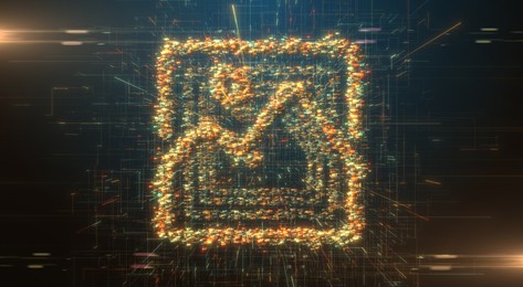 nfts non-fungible token digital files underpinned by blockchain technology - 3d illustration rendering