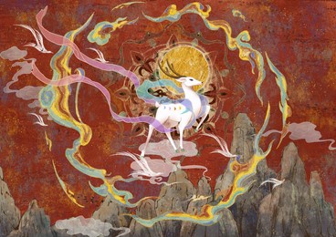 chinese style traditional culture illustration