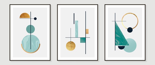 abstract math art background vector. modern block color art wallpaper. geometric marbling gold style texture. cubism s low-poly backgrounds. good for home deco, wall art, poster, invite and cover.