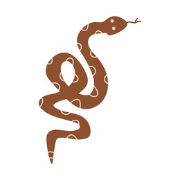 snake isolated on white. snakes elongated, legless, carnivorous reptiles. wild west theme. hand drawn colored trendy vector isolated illustration.  wildlife concept. 