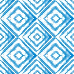 watercolor vector pattern with blue rhombus.seamless elegant watercolor geometric pattern. vector illustration. ikat