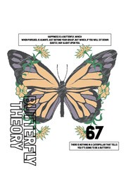 urban slogan with butterfly and daisies illustration for t shirt print design