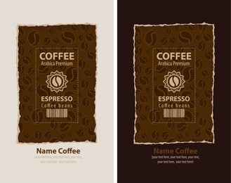 set of design labels for coffee beans