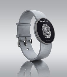 smartwatch with fingerprint authentication. security concept.