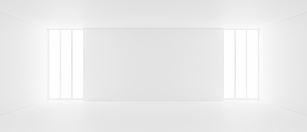 white clean empty architecture interior space room studio background wall display products minimalistic. 3d rendering.