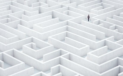 businessman in a maze 