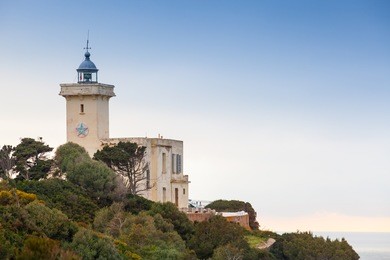 lighthouse tower in cap malabata, tangier, morocco