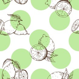 lemon color pattern ,vector hand drawing