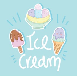 ice cream dessert cute cartoon