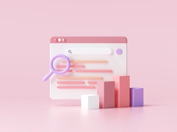 business strategy concept. business financials, leadership, direction and growth, planning. 3d render illustration