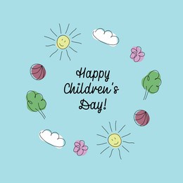 children's day vector background. happy children's day title. happy children's day inscription.