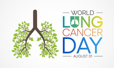 world lung cancer day is observed every year on august 1st, it is cancer that starts in the lungs. when a person has cancer, they have abnormal cells that cluster together to form a tumor. vector art
