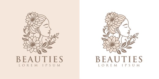 beauty woman lineart logo template