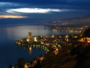 montreux and swiss riviera from glion, switzerland