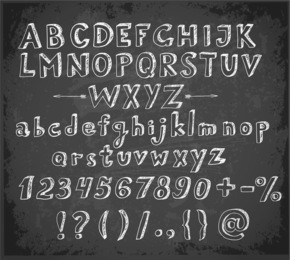 doodle sketch font on blackboard